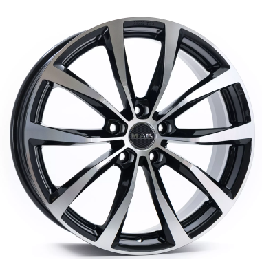4 JANTES MAK WOLF 17X7.5 5X100 ET35 NOIRES POLIES