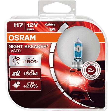 PACK 2 AMPOULES H7 OSRAM NIGHT BREAKER Laser