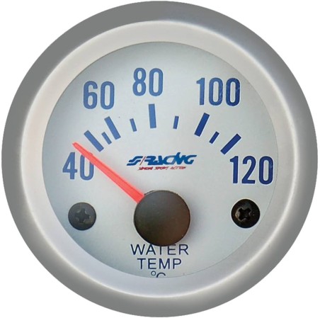 INSTRUMENT 2 SILVER FACE MANOMETRE TEMPERATURE EAU