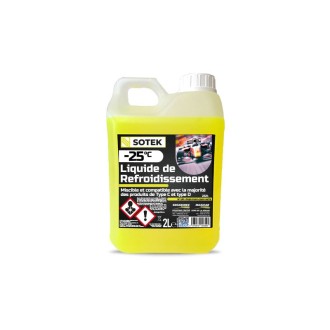 LIQUIDE DE REFROIDISSEMENT JAUNE SOTEK -25 JAUNE 2 LITRES