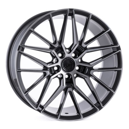 4 JANTES JR38 19X8.5 5X112 ET45 NOIR BRILLANT FACE POLIE FUMEE