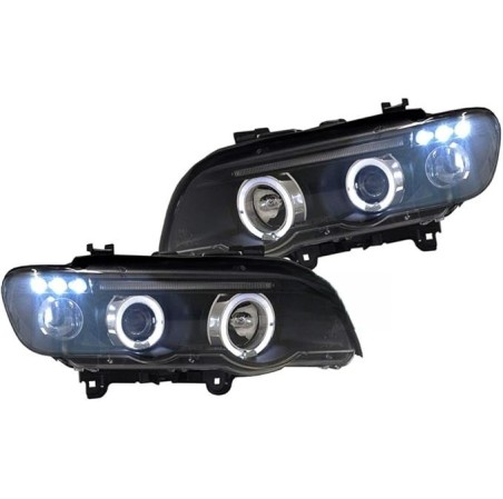 PHARE BMW X5 99-03 ANGELS EYES NOIR