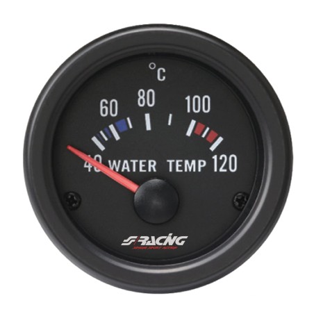 MANOMETRE TEMPERATURE EAU FOND NOIR