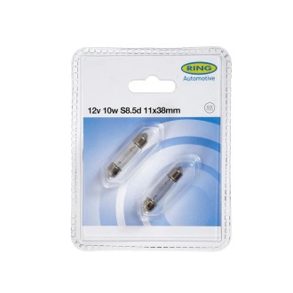 2 AMPOULES ring 12V 10W C10W S8.5D 11X38MM (BLISTER)