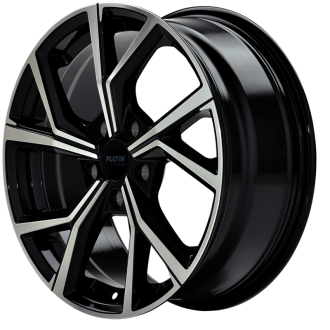 4 JANTES PLATIN P115 6.5X16 5X108 Noires face polies