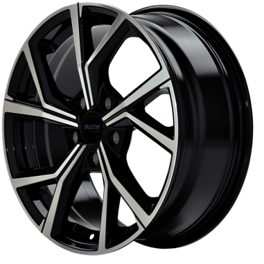 4 JANTES PLATIN P115 6.5X16 5X108 Noires face polies