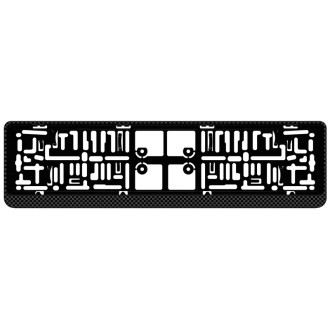 Porte-plaque synthétique \'Click\' 52x11cm Look-Carboné