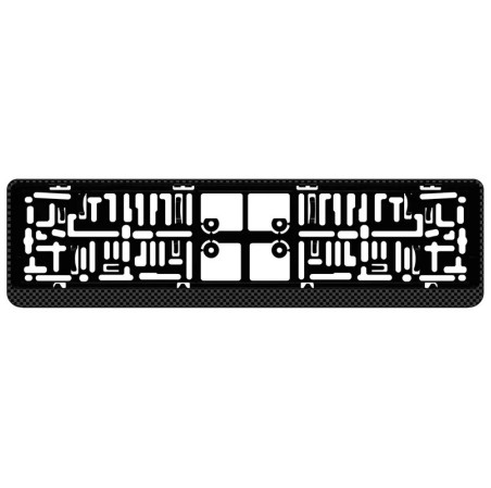 Porte-plaque synthétique \'Click\' 52x11cm Look-Carboné