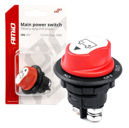 INTERRUPTEUR COUPE-CIRCUIT HEBEL AMIO 12/32V MAX 100A CRÊTE 500A AMIO