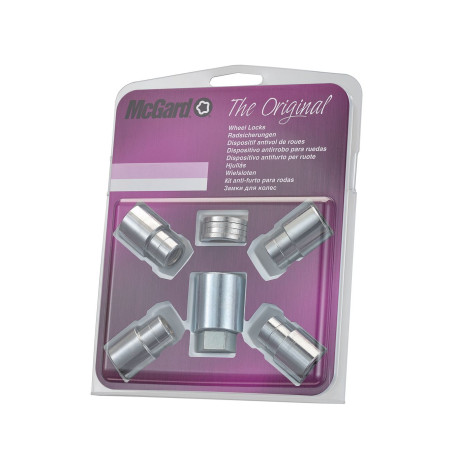 4 ECROUS ANTIVOL SU MCGARD M12X1.25/ PLAT/ LONG. 15/35MM/ Ø21MM