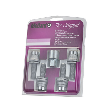 4 VIS ANTIVOL SU MCGARD M12X1.25/ PLAT/ LONG. 34.5MM/ Ø17MM