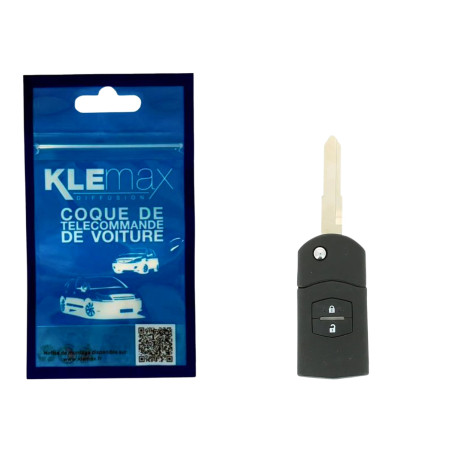 COQUE CLE ADAPTABLE MAZDA 2 BOUTONS LAME CRANTEE RETRACTABLE