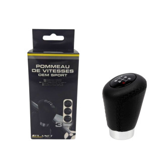 POMMEAU CUIR NOIR BAGUE MARCHE AR + 3 PASTILLES DE VITESSES
