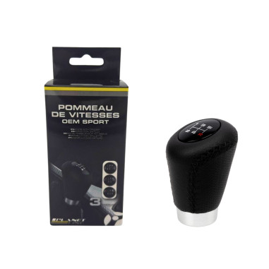 POMMEAU CUIR NOIR BAGUE MARCHE AR + 3 PASTILLES DE VITESSES