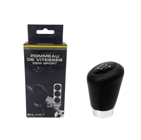 POMMEAU CUIR NOIR BAGUE MARCHE AR + 3 PASTILLES DE VITESSES