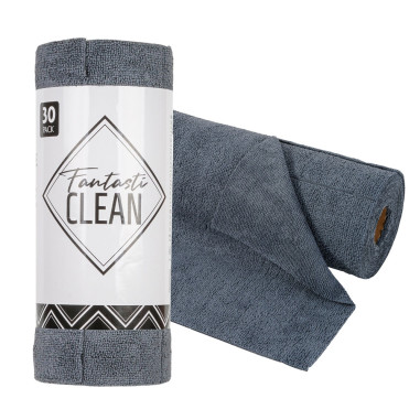 ROULEAU 30 CHIFFONS MICROFIBRE PRE-DECOUPES