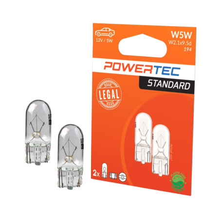 AMPOULE HALOGENE W2,1X9,5D W5W T10 12V 5W (BLISTER) X2 MTECH