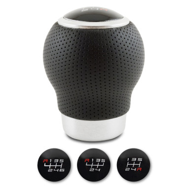 POMMEAU CUIR NOIR ROND BAGUE MARCHE AR + 3 PASTILLES DE VITESSES z