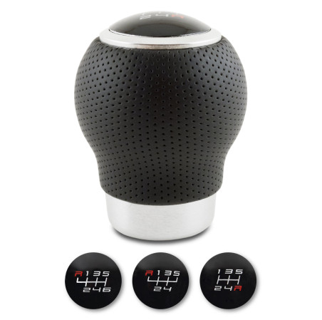 POMMEAU CUIR NOIR ROND BAGUE MARCHE AR + 3 PASTILLES DE VITESSES z