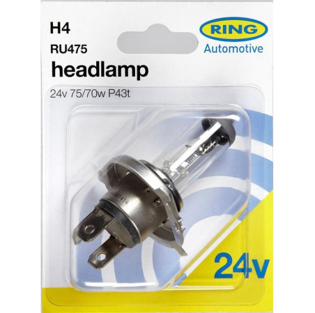 1 AMPOULE H4 24V 75/70W P43T (BLISTER) RING
