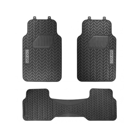 4 TAPIS DE SOL PVC NOIRS SPARCO (3 PARTIES)