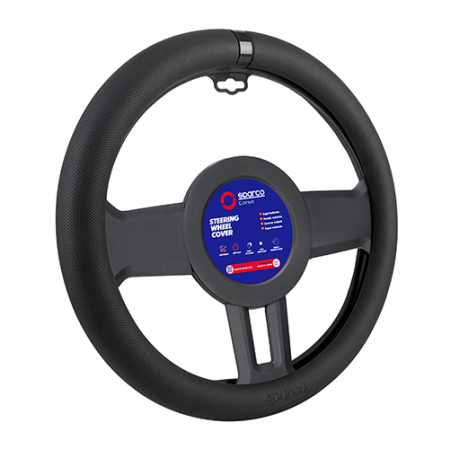 COUVRE VOLANT NOIR SPARCO AVEC BAGUE CENTRALE