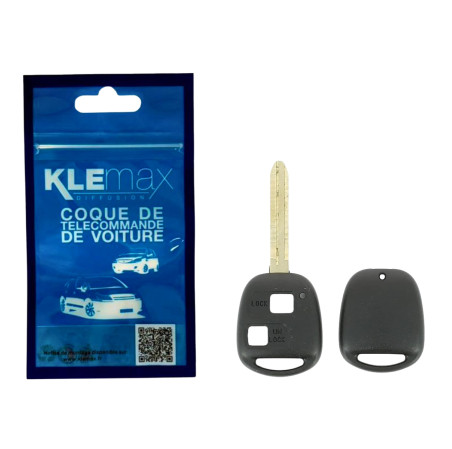 COQUE CLE ADAPTABLE TOYOTA 2 BOUTONS LAME CRANTEE FIXE