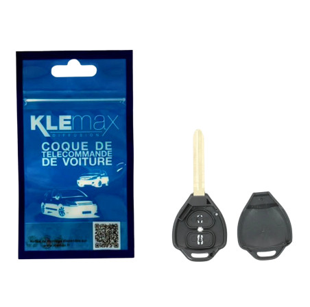 COQUE CLE ADAPTABLE TOYOTA 2 BOUTONS LAME CRANTEE FIXE