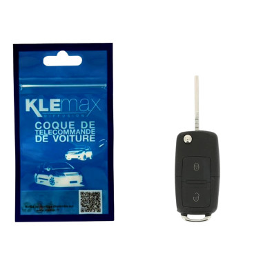 COQUE CLE ADAPTABLE VW 2 BOUTONS LAME FRAISEE RETRACTABLE 8MM