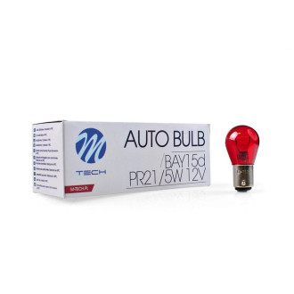 AMPOULE HALOGENE BAY15D 12V 21/5W ROUGE (BOITE DE 10) MTECH 2