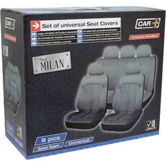 HOUSSE DE SIEGE MILAN 9 PCS NOIR pour 5 places 2