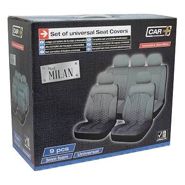 HOUSSE DE SIEGE MILAN 9 PCS NOIR pour 5 places