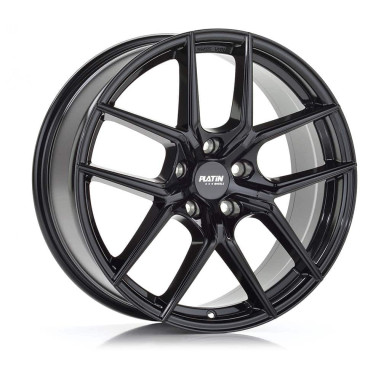 Lot de 4 jantes PLATIN P122 en 17x7 5X100 ET40, finition noir brillant.