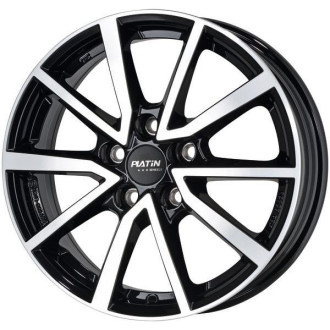 Lot de 4 jantes Platin P95 16x6,5 5x108 – Noir brillant face polie
