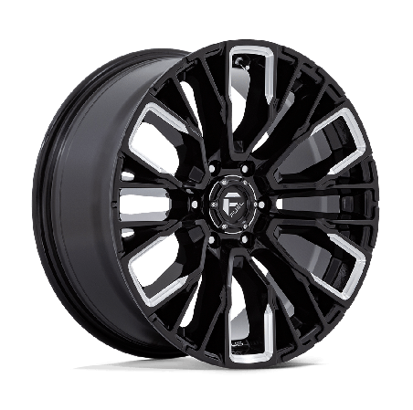Lot de 4 jantes FUEL D849 Rebar 6 en 17x9 6X139,7 ET-12, finition gloss black milled.