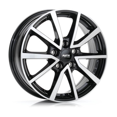 Lot de 4 jantes PLATIN P95 en 17x7 5X114,3 ET35, finition noir.