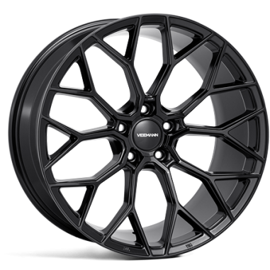 Lot de 4 jantes VEEMANN V-FS66 en 19x8,5/9,5 asymetrique finition noir brillant.