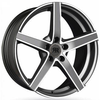Lot de 4 jantes Racer Artic Evo en 17x7.5, entraxe 5X108, déport ET44, finition gris anthracite face polie. 2