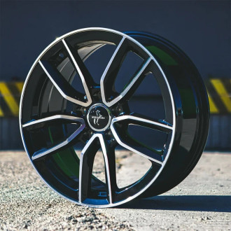 Lot de 4 jantes KESKIN KT21 en 19x8.5, entraxe 5X112, déport ET45, finition noir brillant face polie. 2