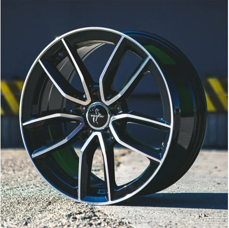 Lot de 4 jantes KESKIN KT21 en 19x8.5, entraxe 5X112, déport ET45, finition noir brillant face polie.