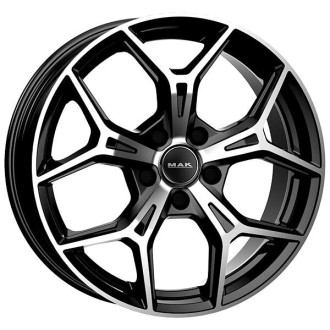 Lot de 4 jantes MAK Epica en 18x7, entraxe 4X108, déport ET25, finition Black Mirror / noir face polie. 2