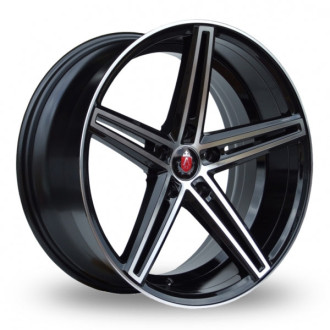 Lot de 4 jantes EX14 en 19x8,5, entraxe 5X108, finition noir brillant face polie.