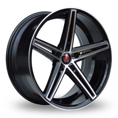 Lot de 4 jantes EX14 en 19x8,5, entraxe 5X108, finition noir brillant face polie.