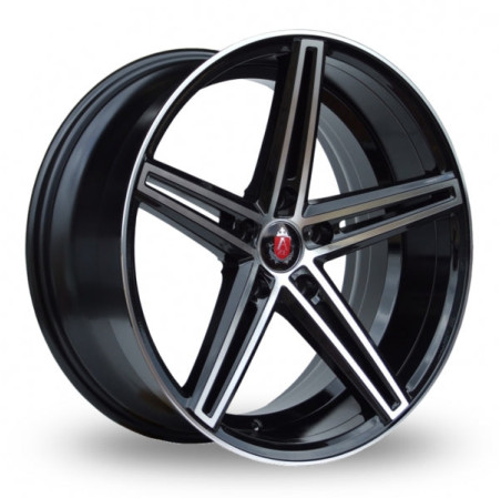 Lot de 4 jantes EX14 en 19x8,5, entraxe 5X108, finition noir brillant face polie.