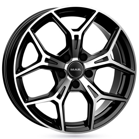 Lot de 4 jantes MAK Epica en 18x7 4X108 ET25, finition noir brillant face polie.