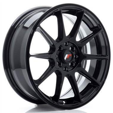 Lot de 4 jantes JAPAN RACING JR11 en 17x7 5X100 / 5X108 ET35, finition noir brillant.