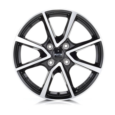 Lot de 4 jantes PLATIN P95 en 16x6,5 4X108 ET32, finition noir brillant face polie.