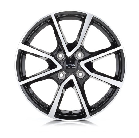 Lot de 4 jantes PLATIN P95 en 16x6,5 4X108 ET32, finition noir brillant face polie.