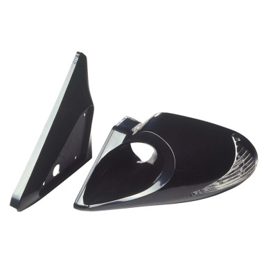 AutoStyle Jeu de Rétroviseurs sport universel 'K6' noir + clignoteur (réglage manuelle)