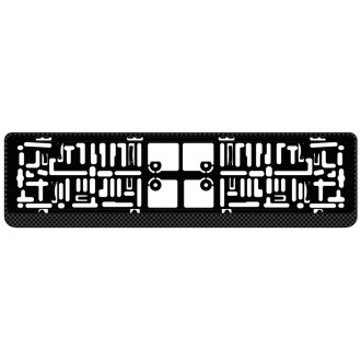 AutoStyle Porte-plaque synthétique 'Click' 52x11cm Look-Carboné